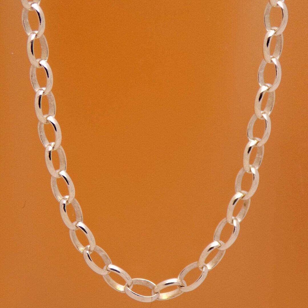 Classic Solid 925 Sterling Silver Unisex Design Chain Necklace Etsy