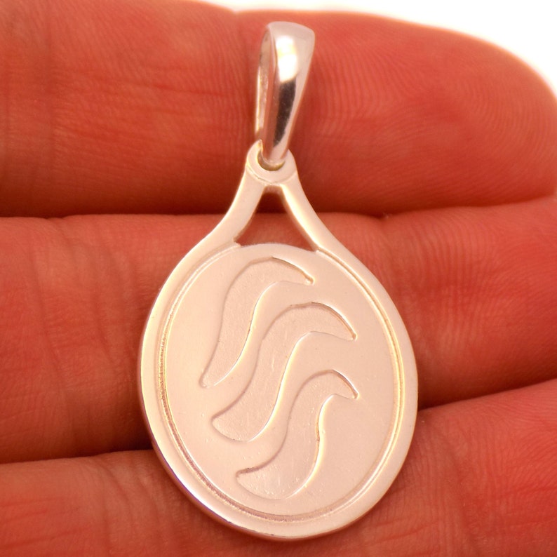 Solid Sterling Silver Pendant H2O Just Add Water Mermaids Rikki Emma Cleo Waves 925 Hallmark Incredible Charm Stylish Handmade Handcrafted