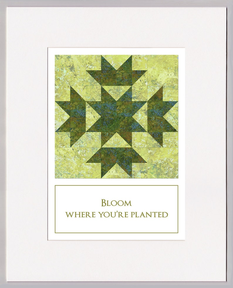 Cards for Quilt Lovers Bloom Where You Are Planted 2 Notecards or a