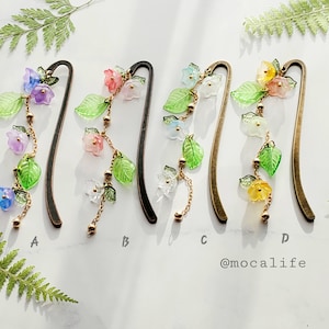 Vintage Metal Bookmarks with Sweet Color Floral Charms & Positive Quotes set, Stunning Gift for Book Lover, Gift for Floral Lover.