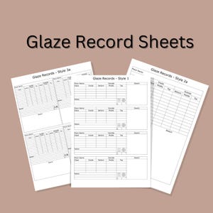 Glaze & Firing Record Sheets Print at Home with Variations