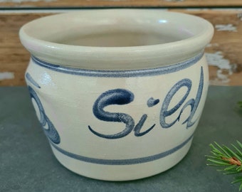 Vintage Norwegian Stoneware Sild/Herring Bowl, Handpainted, Rustic Decor, Norway, Cottagecore, Wedding, Anniversary