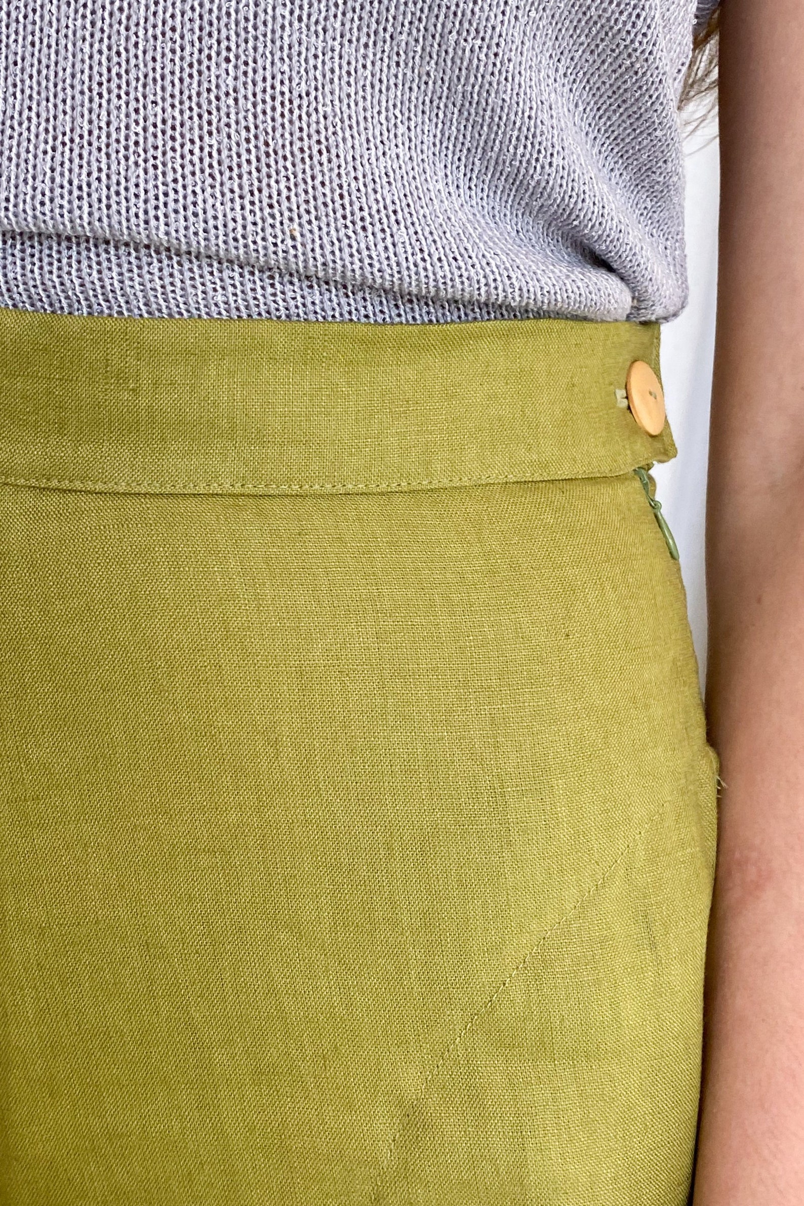 High Waisted Green Linen Trousers. Ladies Bright Pants. Weekday Trousers Avocado Etsy