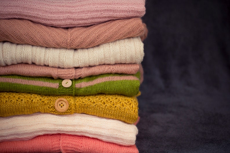Cozy pink sweater hand knitted warm SALE