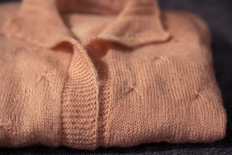Cozy pink sweater hand knitted warm SALE