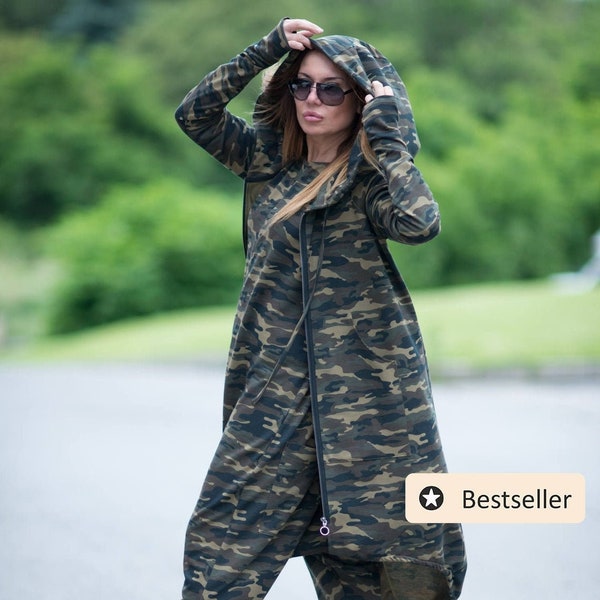 Jumpsuit Women, Camo Jumpsuit, Military Jumpsuit, Plus Size Clothing, Women Camouflage Set, Wide Leg Jumpsuit, Army Outfit KAMILA - SE0650W2