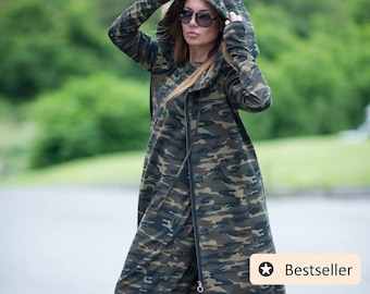 Combinaison femme, Combinaison camouflage, Combinaison militaire, Vêtements grande taille, Ensemble camouflage pour femme, Combinaison ample, Tenue militaire KAMILA - SE0650W2