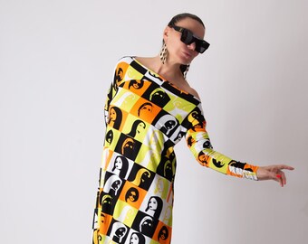 Jumpsuit women, Jumpsuit women long sleeve, Harem Summer Jumpsuit, Jersey Jumpsuit, Abstract print Jumpsuit Marla JP0350TR