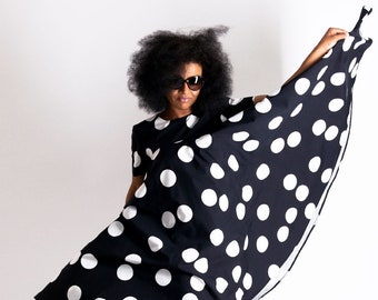 Polka Dot Dress for Women, Plus Size A Line Dress, Women Summer Dress, Women African Dress Women, Women African Clothing KOSARA - DR0208CT