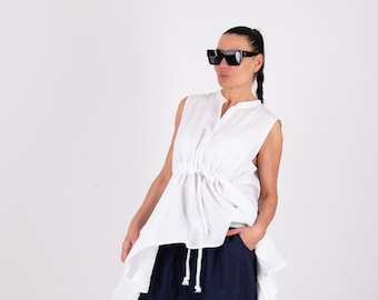 Linen Harem Pant Set with Tank Top, Two Piece Summer Outfit