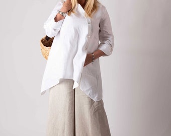 Wide Legs Linen Pants, Linen Pants for Women, Pants Skirt, Linen Clothing, Linen Skirt Pant, Linen Pants, Linen Long Pants PAMELA - PA0377LE