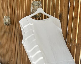 Ärmelloses Tunika-Top aus Leinenmischung, Loose Fit Top Alla