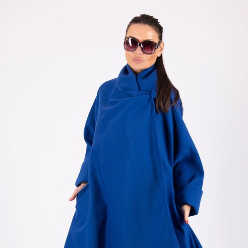 royal blue wrap coat