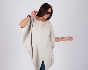 Linen Tunic for Women, Linen Asymmetrical Maxi Tunic Top, Plus Size Maxi Top, Mothers Day Gifts, Linen Clothing Women Top FABIANA - TU1056LE