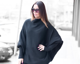 Winter Sweater, Oversized sweater, Knit Top, Long loose Tunic, Maxi Tunic, Knitting leggings, Casual Knitting Set ROBIN SE0660CK