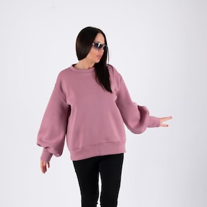 Sweatshirt, Women Top, Plus Size Clothing, Winter Sweatshirt, Puffer Sleeves Sweatshirt ANJI -  TP1008W3