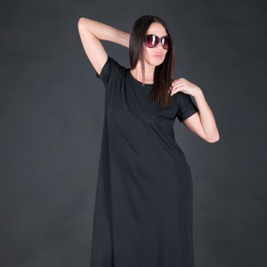 Women Maxi Dress, Jersey Dress for Women, A-Line Mid-Calf Dress, Chic and Stylish Short Sleeve Women Summer Maxi Dress EMY - DR0903TR