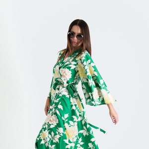 Silk Wrap Dress, Wrap Summer Dress, Long Summer Dress, Floral Maxi Dress, Silk Wrap Dresses Women, Viscous Floral Dress ASTRID - DR0164CV