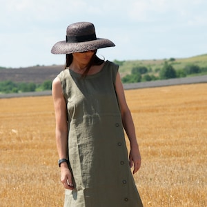 Summer Linen Nightdress, Prairie Dress Women, Elegant Linen Dress, Comfortable Maxi Dress PRIMA - DR0319LE *