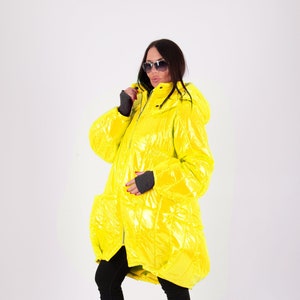 Quilted Large Hooded Jacket, Winter Coat, Wide Warm Coat Quilted Large Hooded Jacket, Winter Coat, Wide Warm Coat