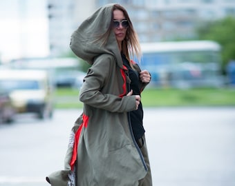 Zipper Hooded Waterproof Raincoat Oversized Blazer