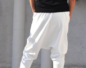 White drop crotch pants sale