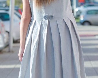 Light Grey Linen Dress, Summer Maxi Dress for Women, Plus Size Maxi, Loose Dress, Long Dress, Summer Maxi Dress, Casual Dress - DR0171LE