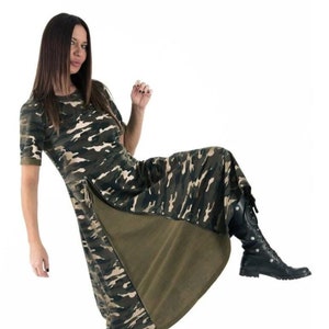 Camouflage Dress, Plus Size Camouflage Dress, Camo Dress Women, Plus Size Camo Dress for Women, Camo Maxi Dress, Camo Dress TEDDY, DR0666W2
