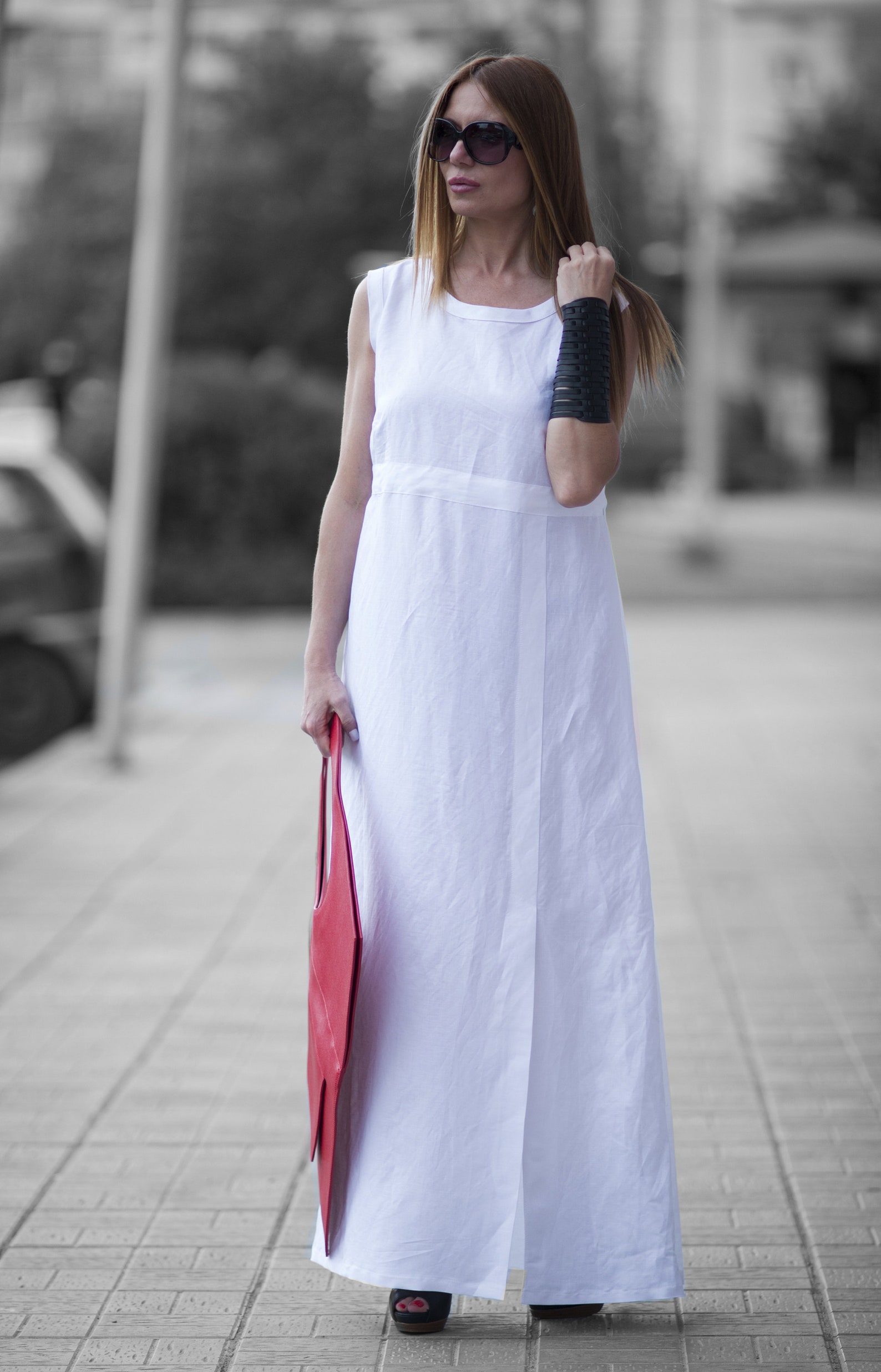 White Linen Dress White Maxi Dress Linen Clothing - Etsy