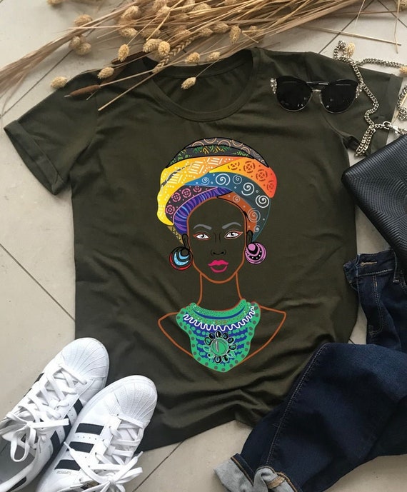 Girl Art T-shirt / Women's Fashion Tshirt / African Woman | Etsy