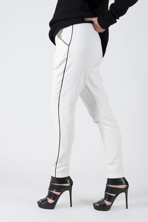 Pantalon blanc, Pantalon d'hiver, Pantalon long moulant, Pantalon pour  femme JOSEFIN PA0173PM -  France