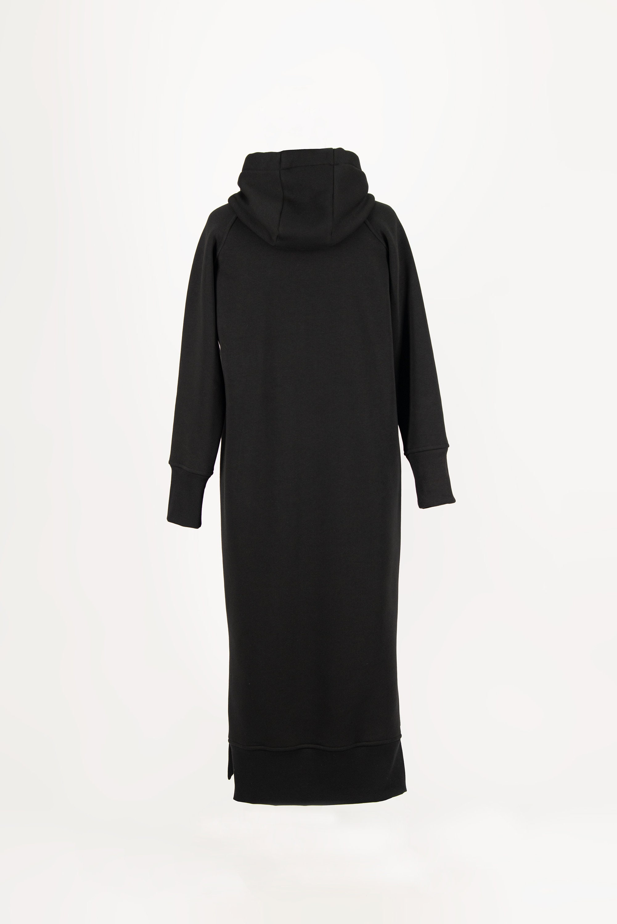 Long Sweatshirt Dress Winter Hooded Dress Black Maxi Dress - Etsy