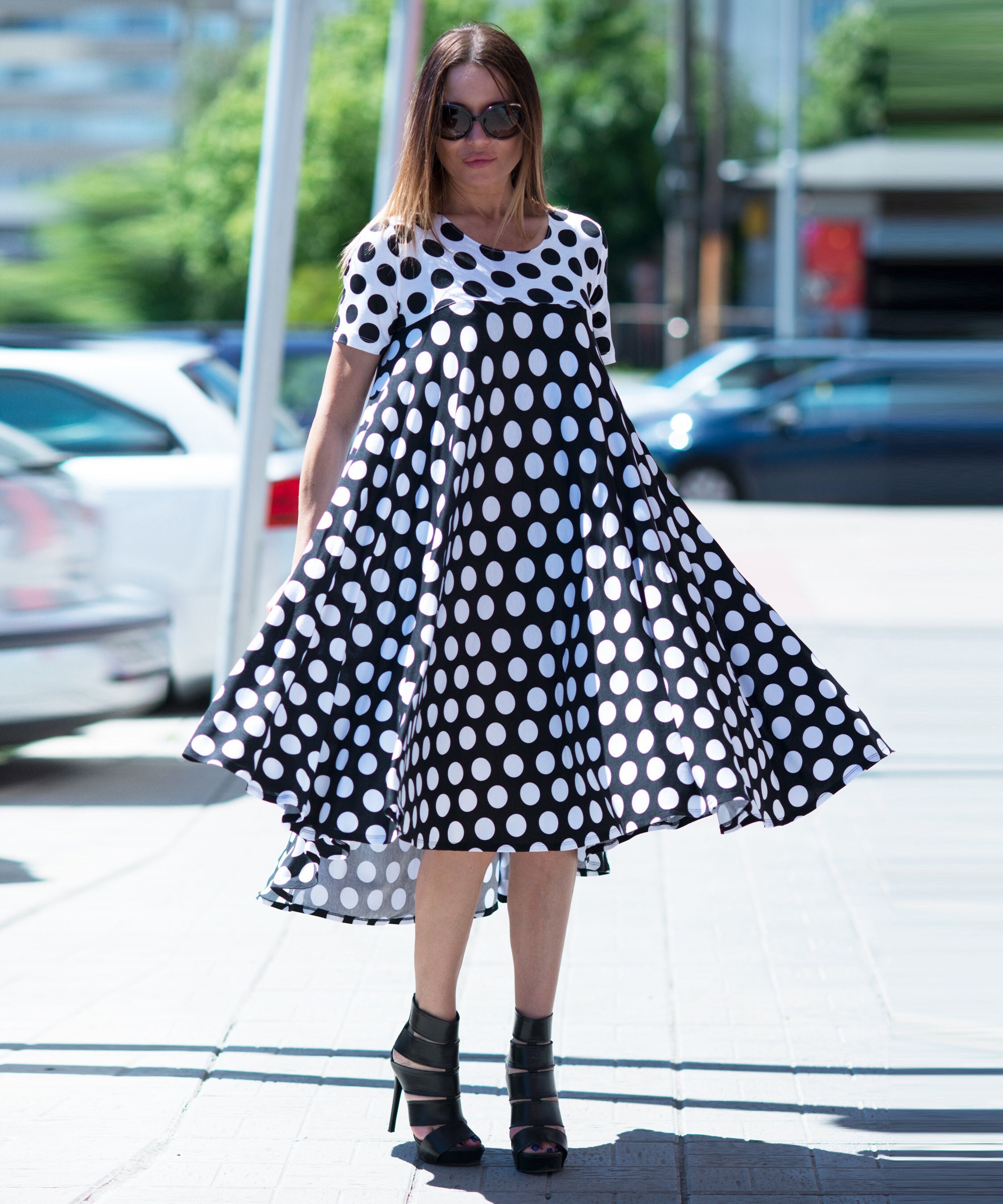 Summer Dress Polka Dots Dress Plus Size 