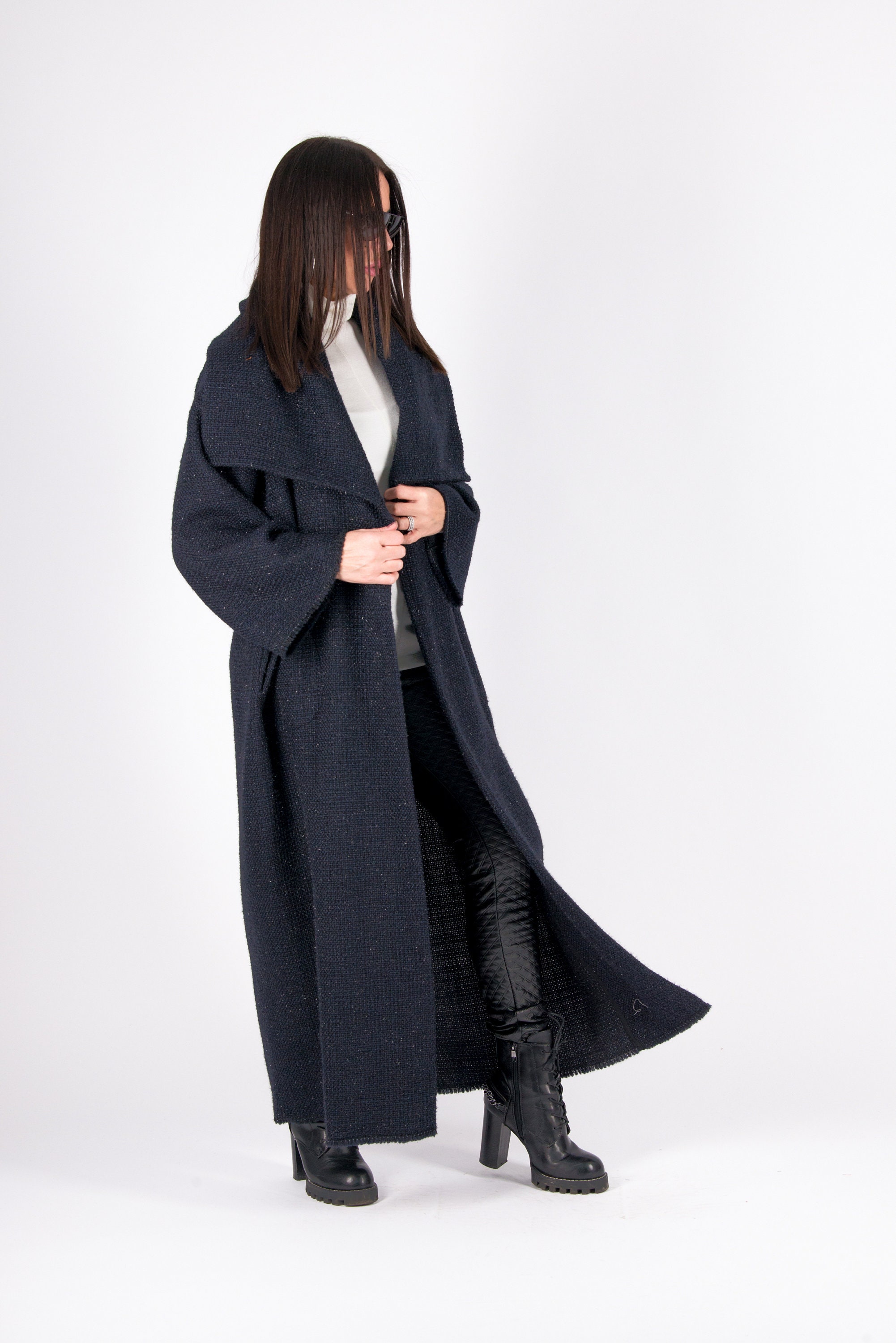 【IONSEOUL】Foal dart wool maxi coat 5FM0201 Maxi Overcoat - Army Wool - Emerson Fry