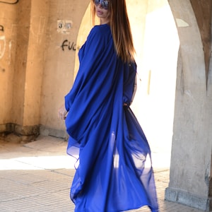 Boho Chiffon Maxi Kaftanklänning, Plus Size Oversize Sommarklänning bild 3