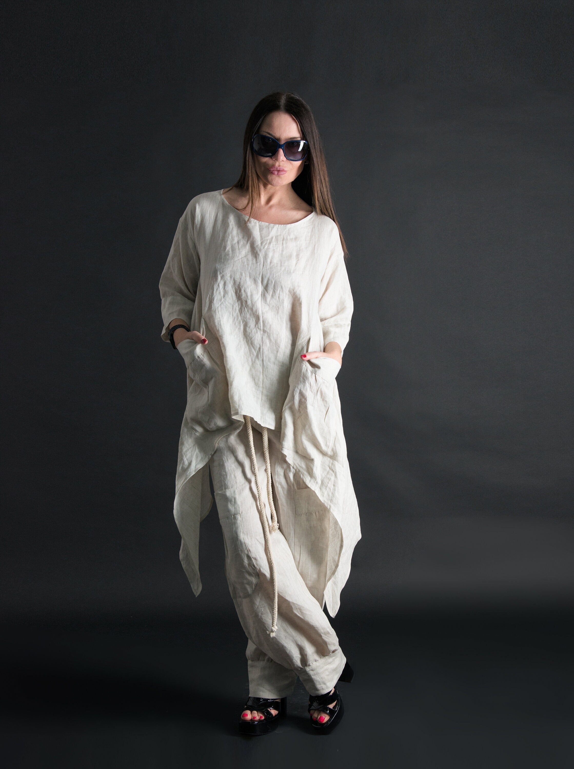 Linen Tunic Women's Summer Clothing 
