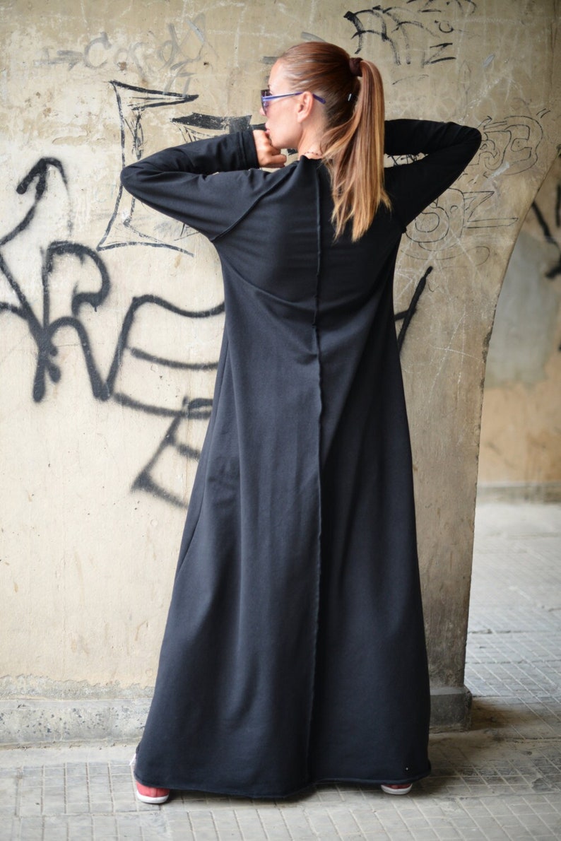 Abaya Dress, Long Dress, Plus Size Clothing, Maxi Dress, Gothic Maxi Dress, Cotton Abaya, Winter Dress BARBARA DR0082W2 image 2