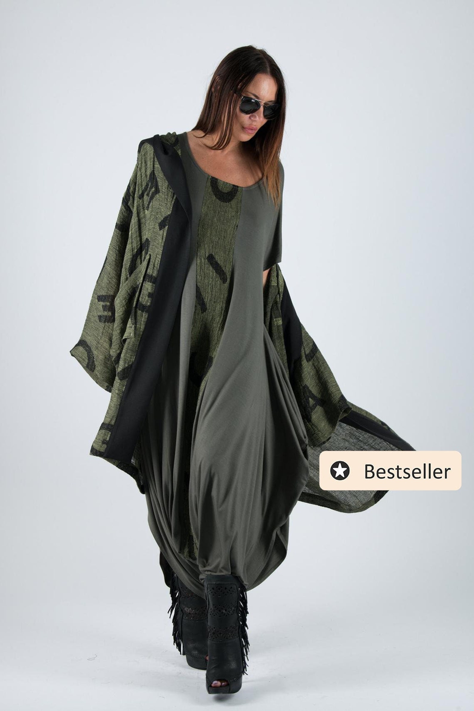 Military Green Outfit Jumpsuit Women Army Green Set Harem Etsy