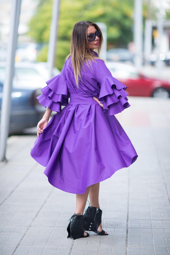 Purple Cotton Maxi Dress for Women/Summer Dresses/Day Wear | Etsy