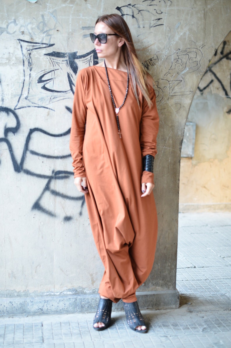 Ladies Jumpsuit Casual Light Brown Jumpsuit Loose Jumpsuit Etsy