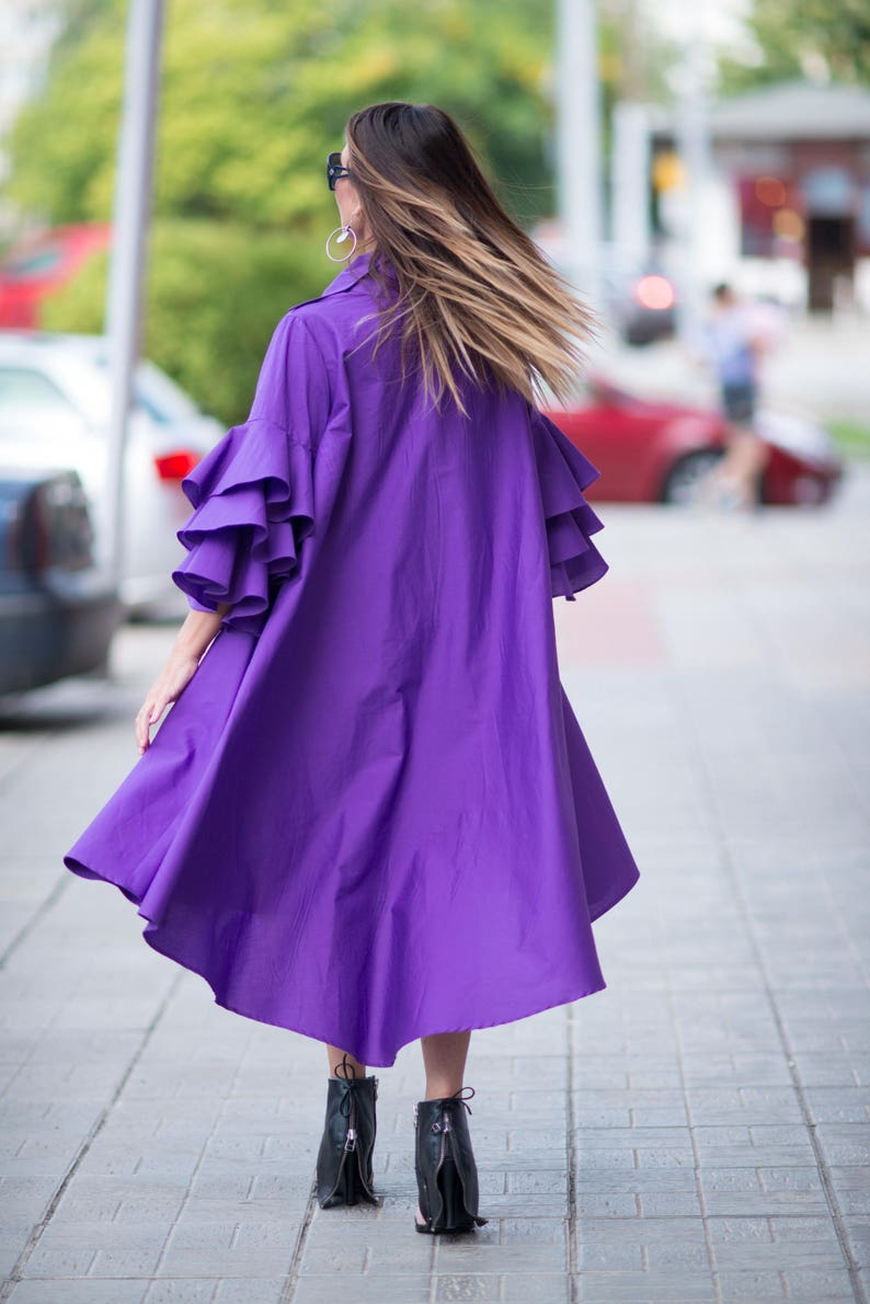Purple Cotton Maxi Dress for Women/Summer Dresses/Day Wear | Etsy