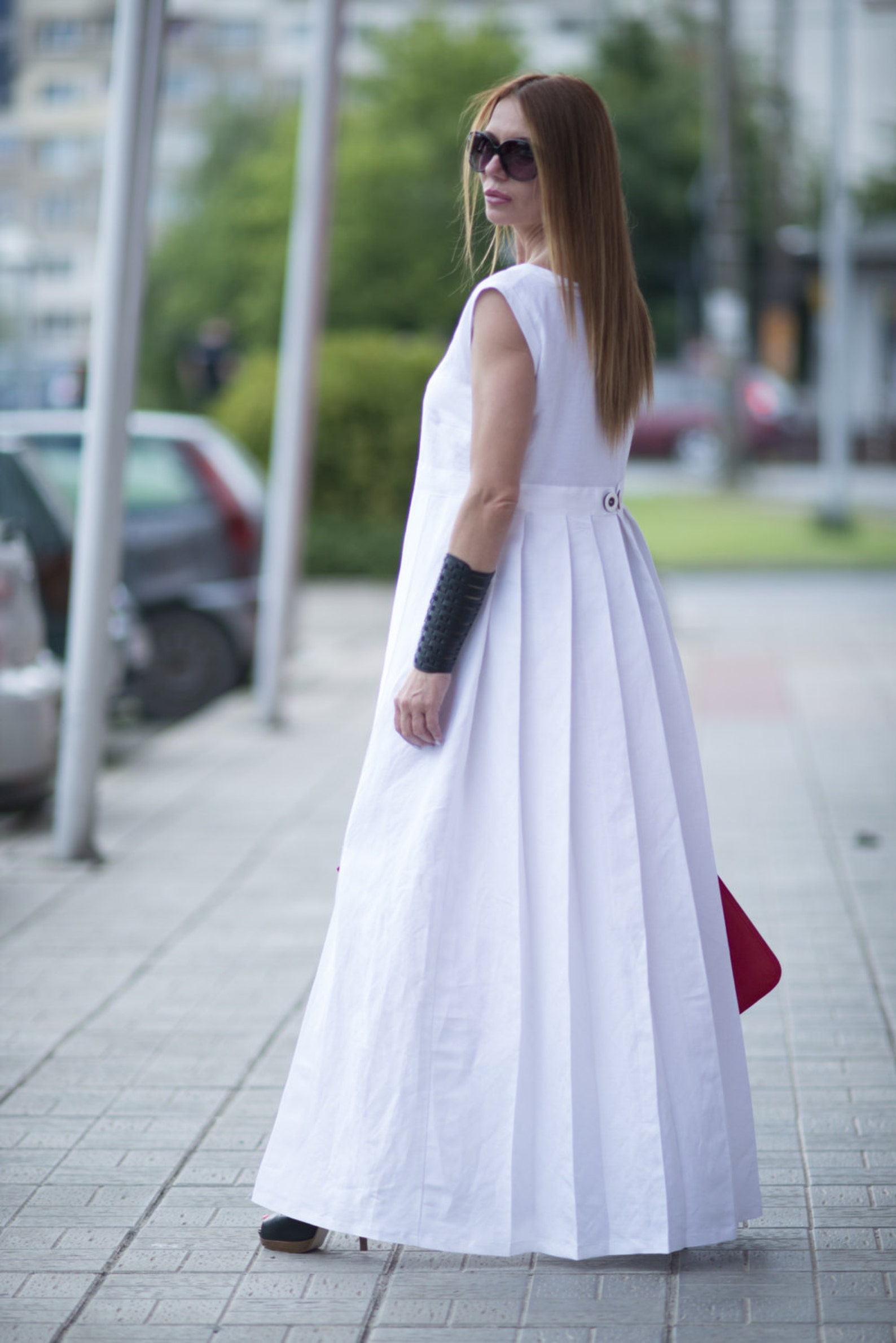 White Linen Dress White Maxi Dress Linen Clothing | Etsy