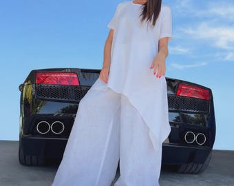 White Linen Top - Caroline