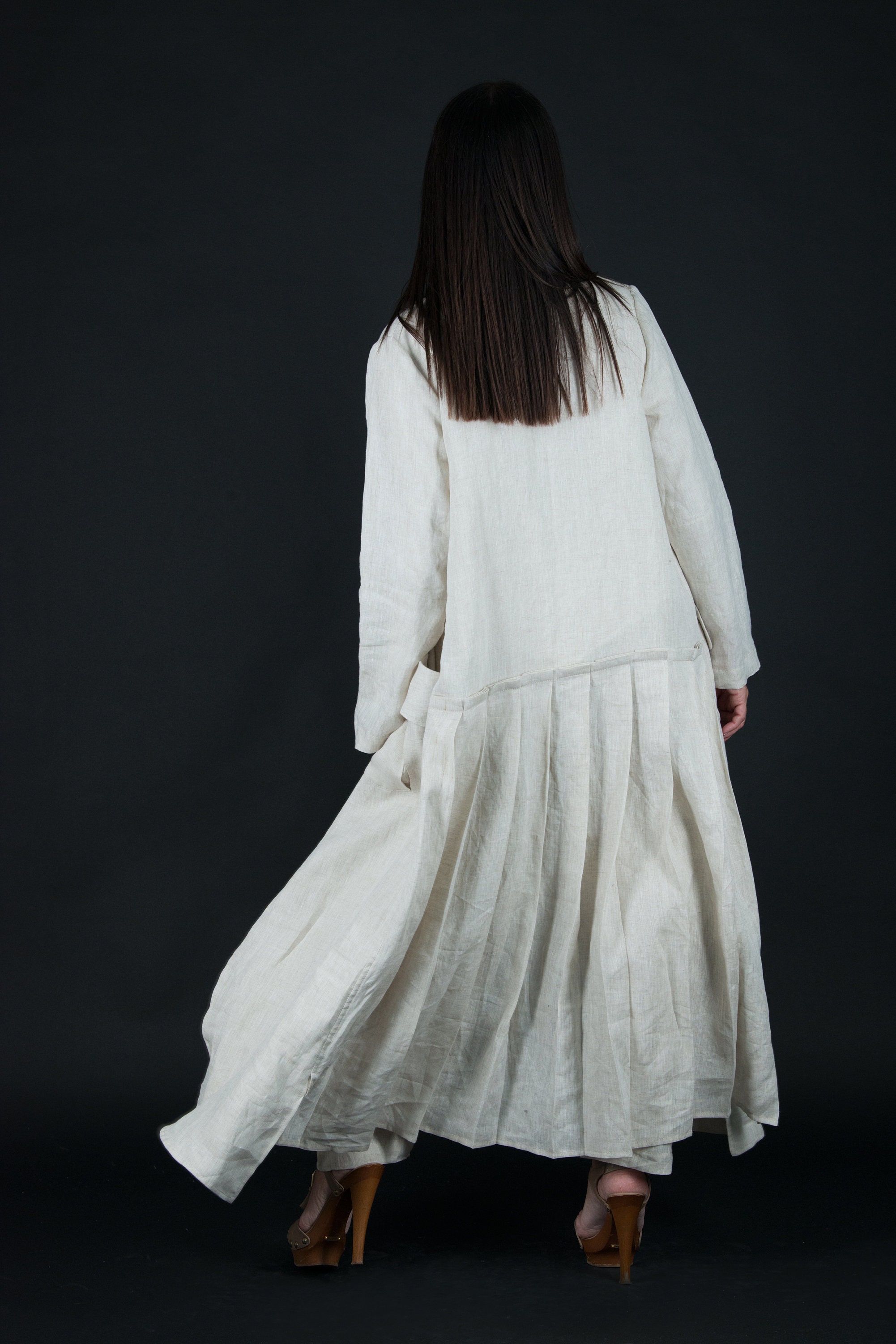 はるゆうご様専用】 Linen Canvas Long Vest