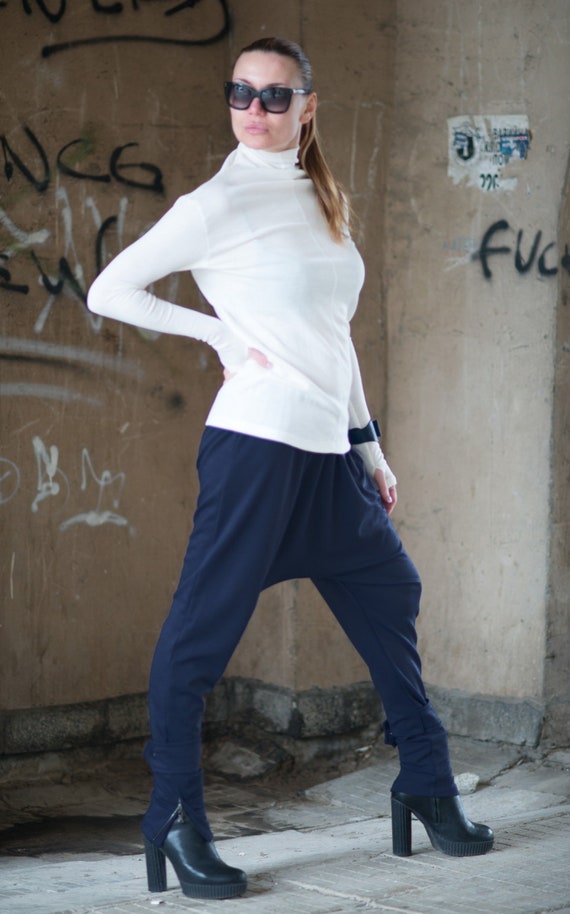 Harem Pants Dark Blue Pants Ladies 