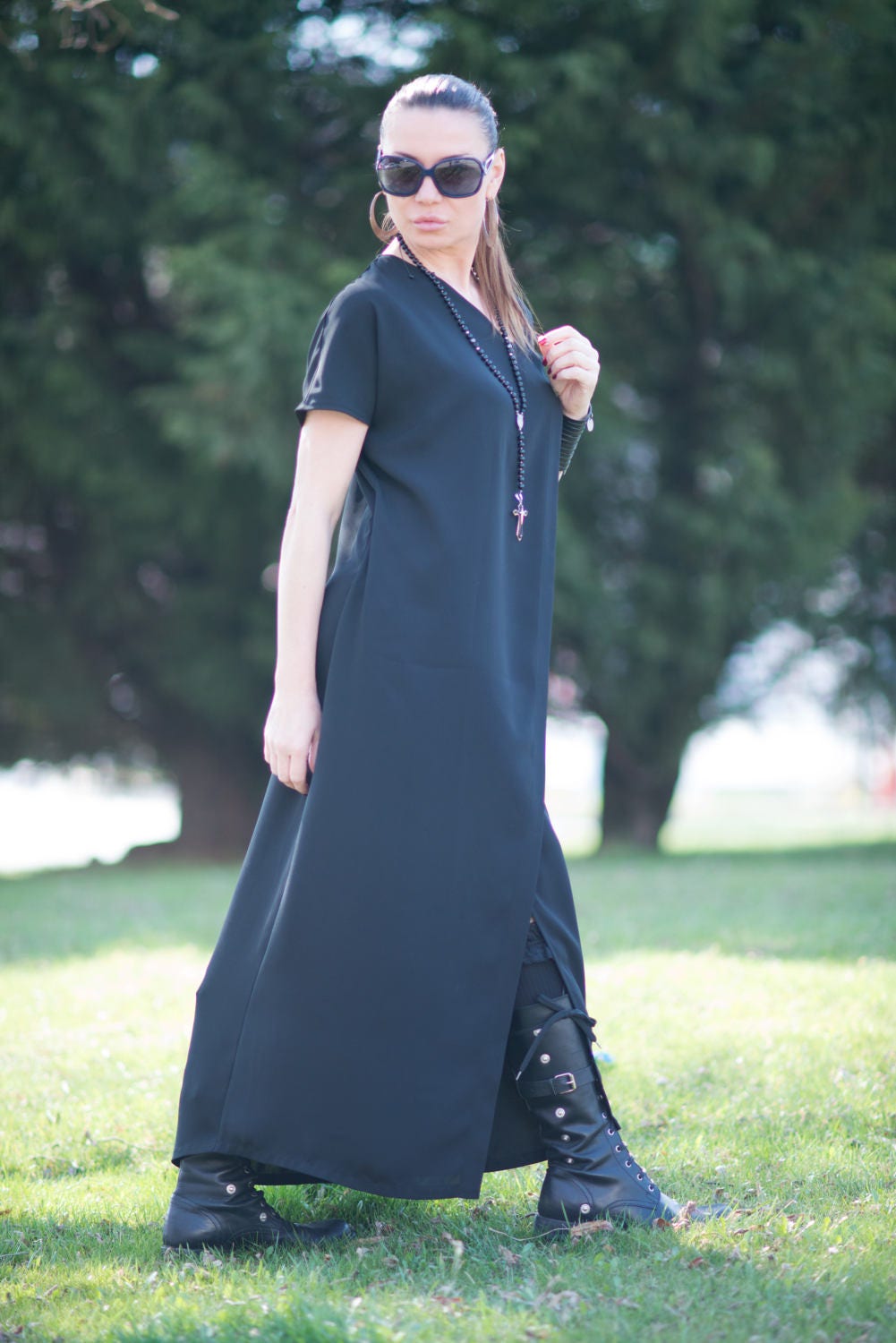 Handmade Black Kaftan Dress for Womens/Long Sleeved | Etsy
