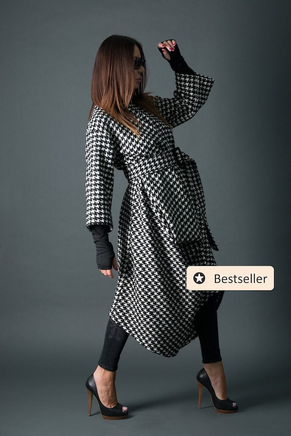 Plus size black and white best sale checkered dress