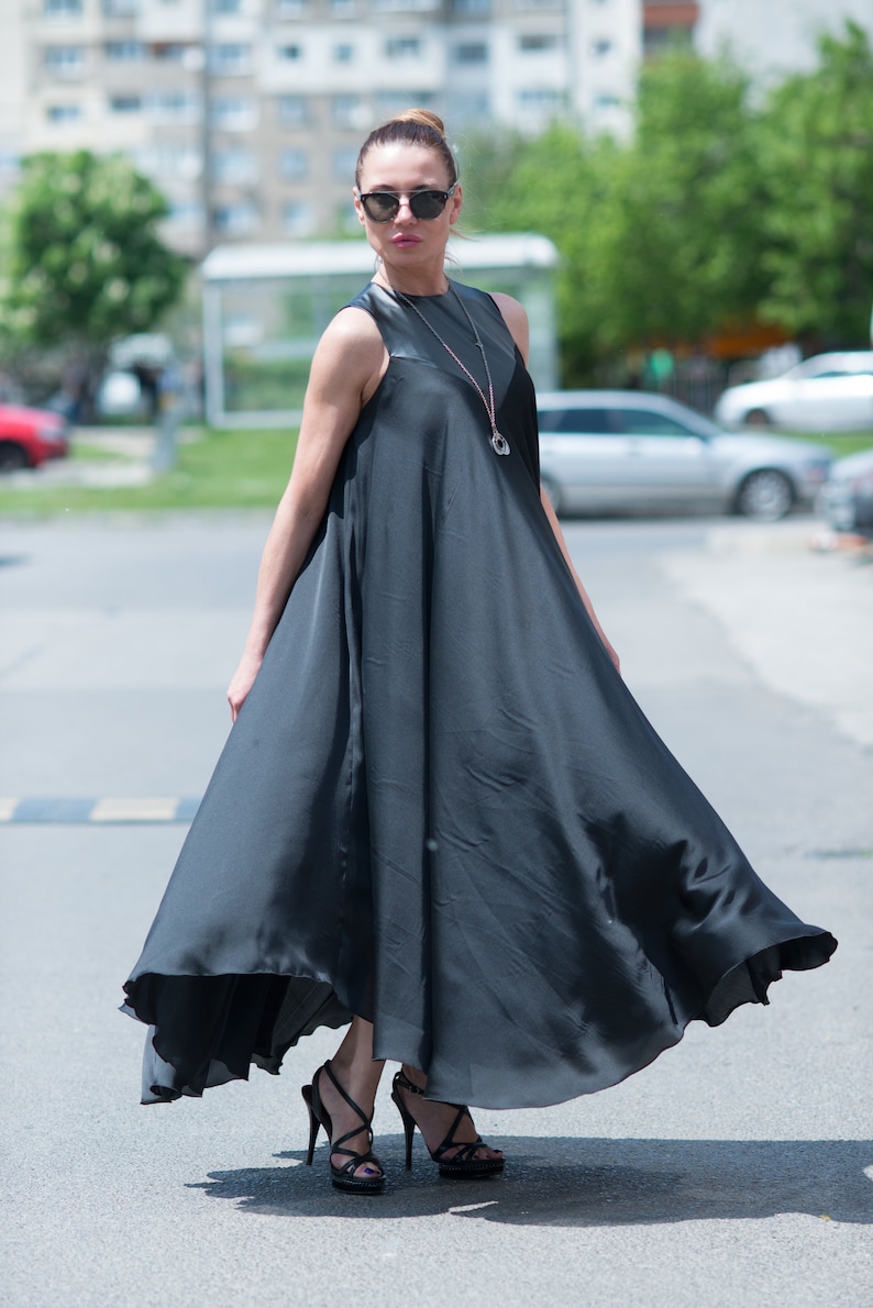 Black Wedding Dress Plus Size Clothing Satin Cocktail Dress - Etsy