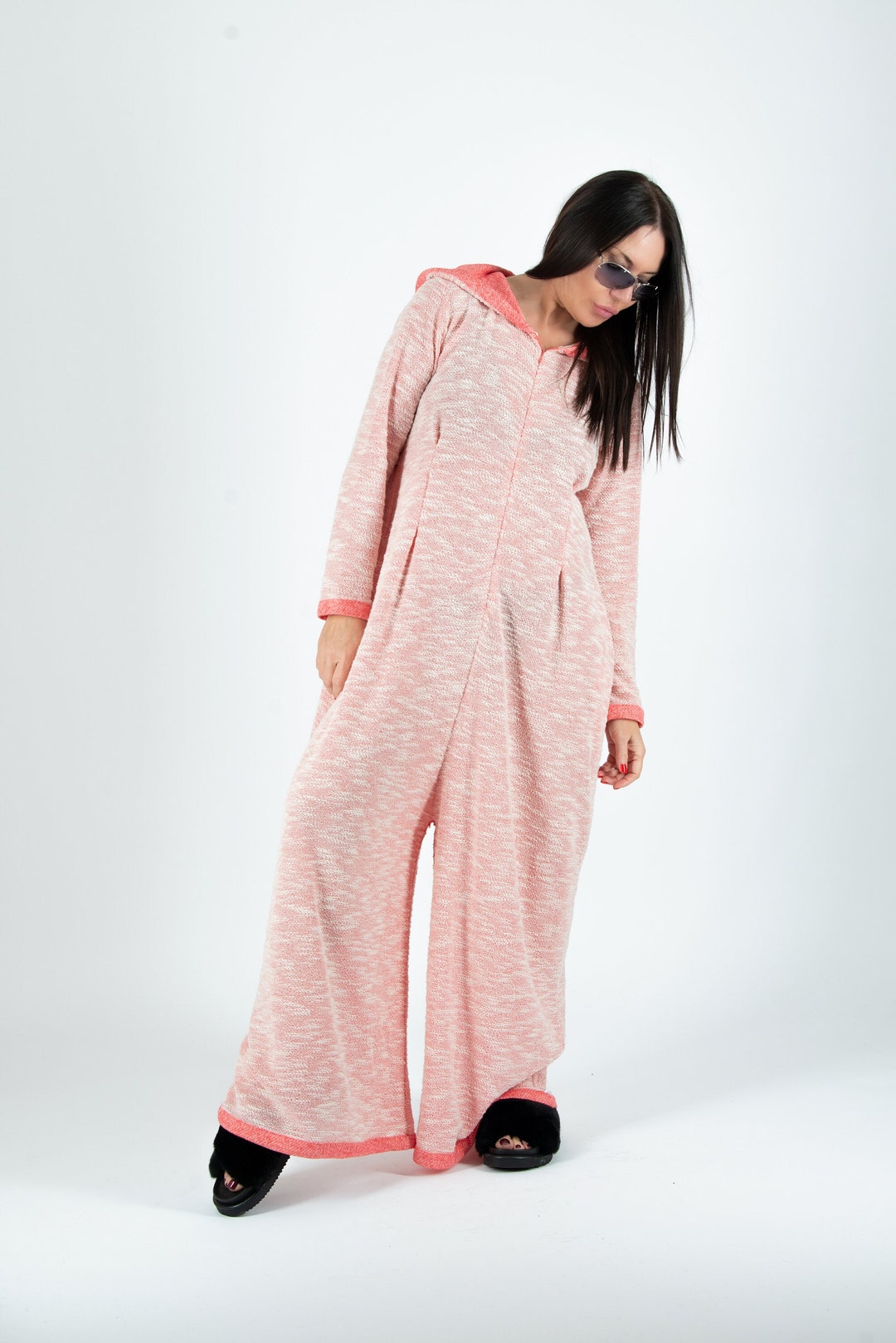 ADORA Full Size Smocking Top Wide Leg Jumpsuit Plus Size main image 1