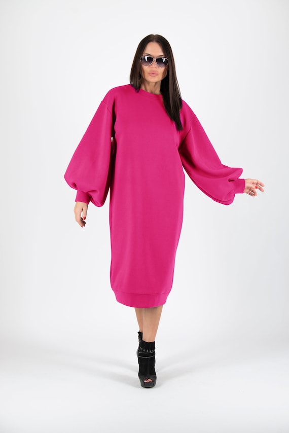 pink sweater dress plus size Plus Size Dress for Women Women'S Neck Ribbed Long Sleeve Bodycon Pullover Cute Mini Sweater Dress Pink,XL